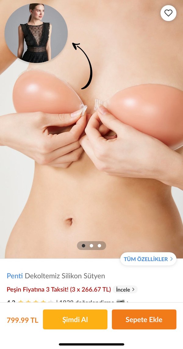 Penti Silikon  Sütyen - Görsel 3