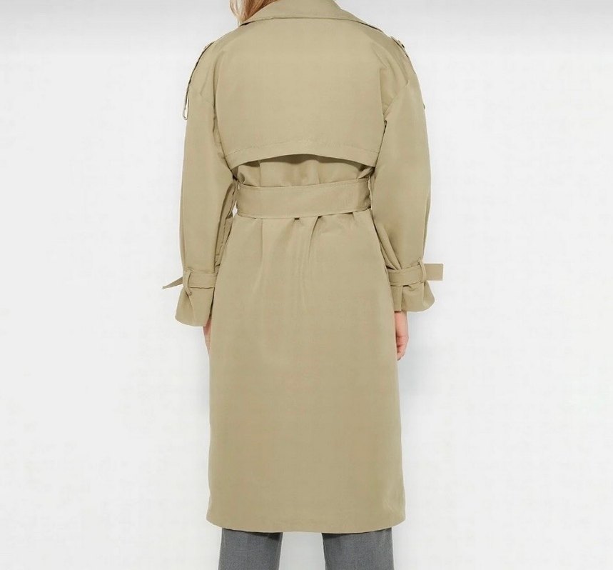 Kemerli Haki Kadın Trençkot - Görsel 2