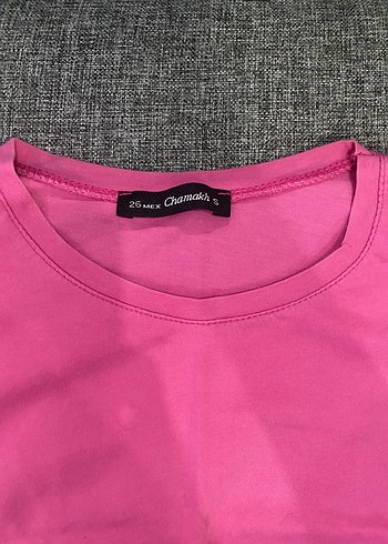 Zara Pembe Kısa Kollu Büzgülü Kadın Tişört