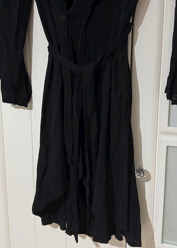 Siyah Uzun Kollu Kadın Gömlek Elbise - Görsel 2