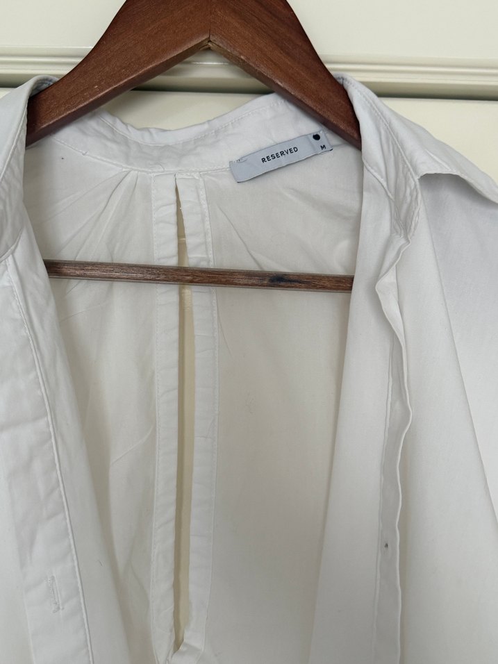 Düğmeli Beyaz Kadın Gömlek - Görsel 2