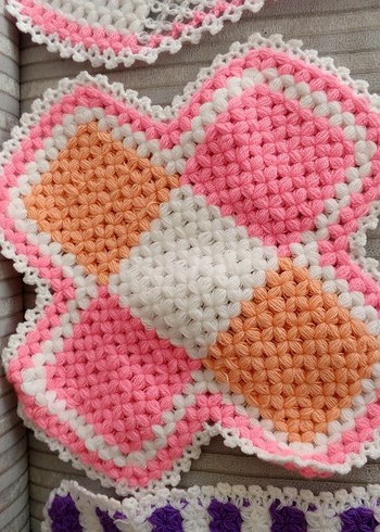 Renkli El Örgüsü sabun bezleri - Görsel 6