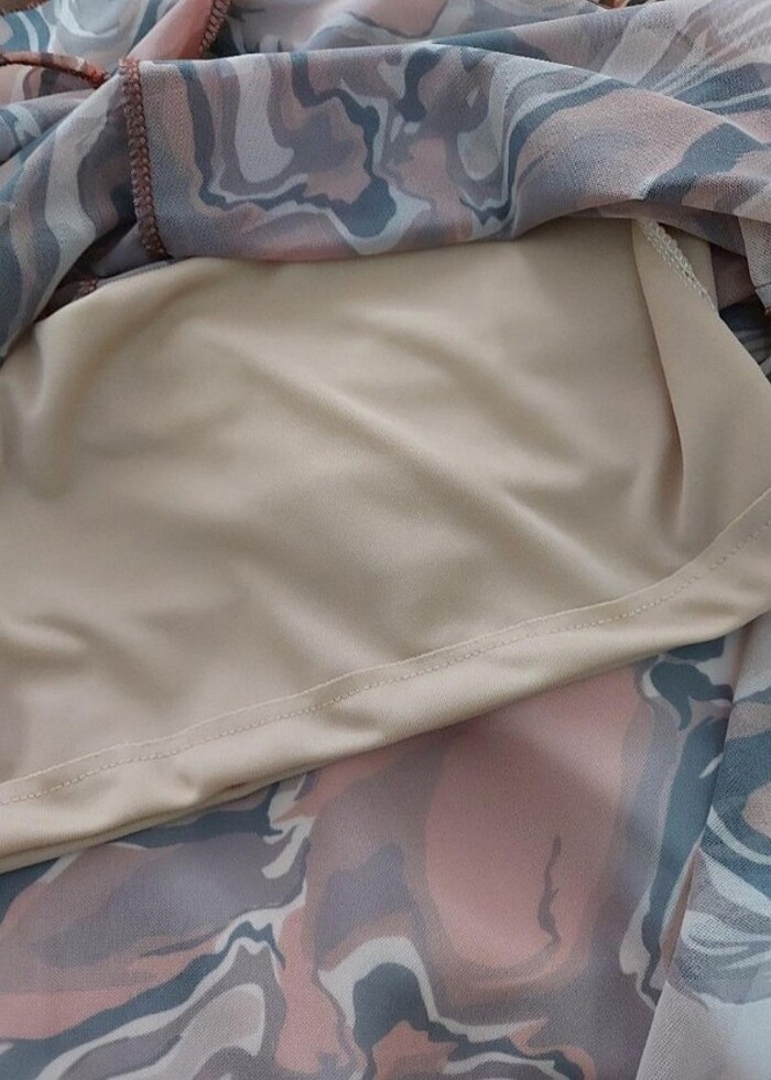 Etnik desen iç astarlı elbise - Görsel 5