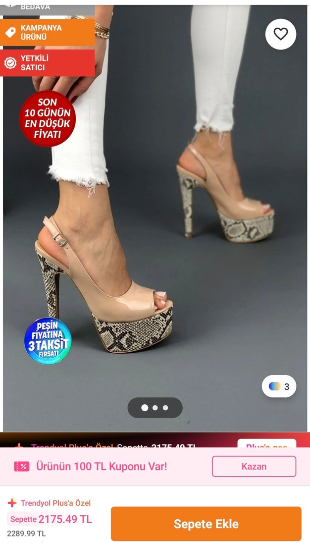 Yılan Desenli Pembe Platform Topuklu Kadın Ayakkabı - Görsel 2