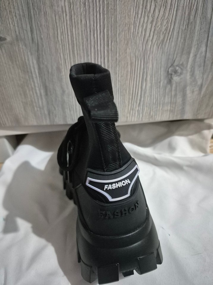 Siyah çorap kadın Spor Botu - Görsel 3