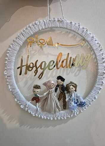 Beden Aileye özel Hoş Geldiniz kapı süsü.