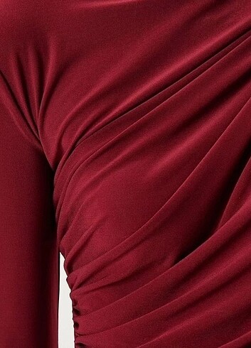 s Beden bordo Renk Büzgü detay bluz bordo renk