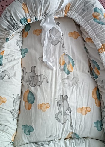 Bebek yatağı Fil Desenli Gri Bebek Uyku Seti - Görsel 2