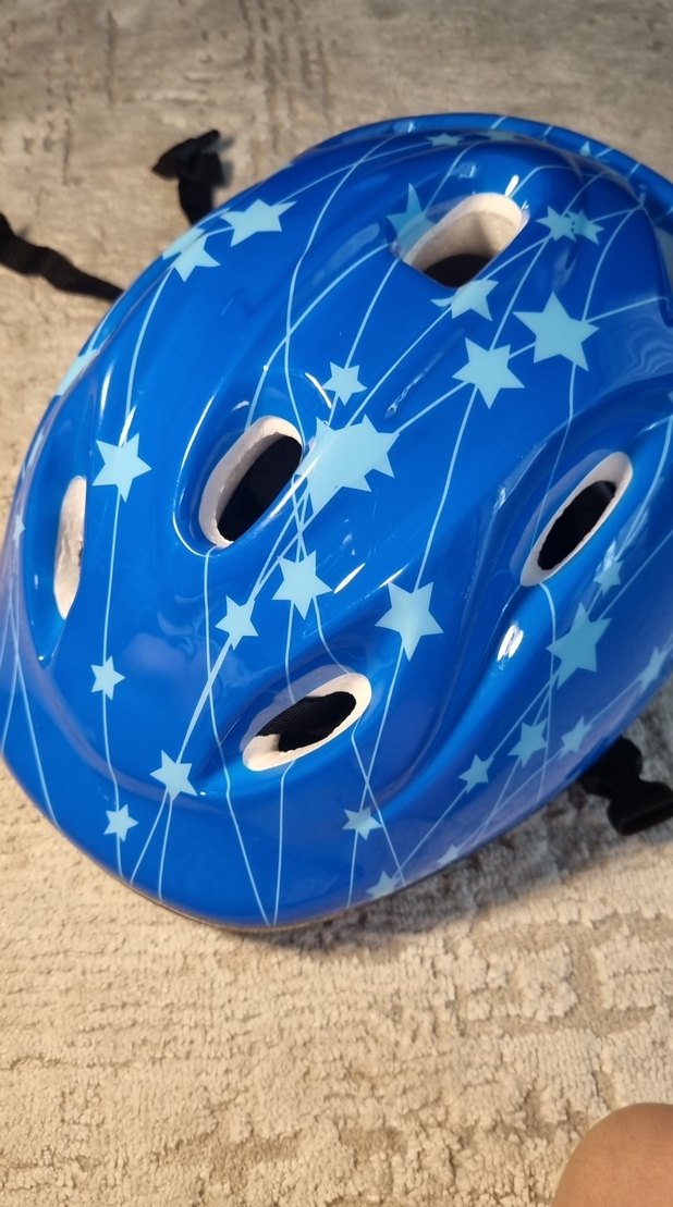 Mavi Baskılı Hattrick Bisiklet Kaskı (Temiz Durumda) - Görsel 5