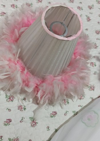 Kız Çocuk Pembe Fırfırlı abajur tül avize - Görsel 5