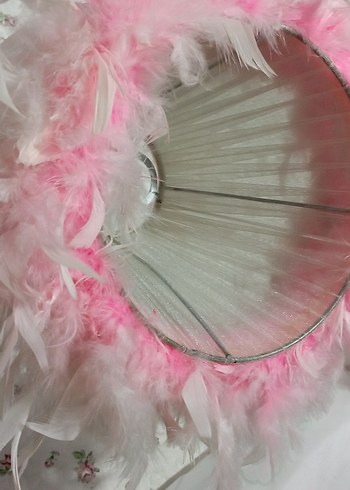 Kız Çocuk Pembe Fırfırlı abajur tül avize - Görsel 8