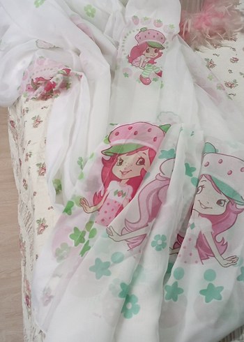 Kız Çocuk Pembe Fırfırlı abajur tül avize - Görsel 6