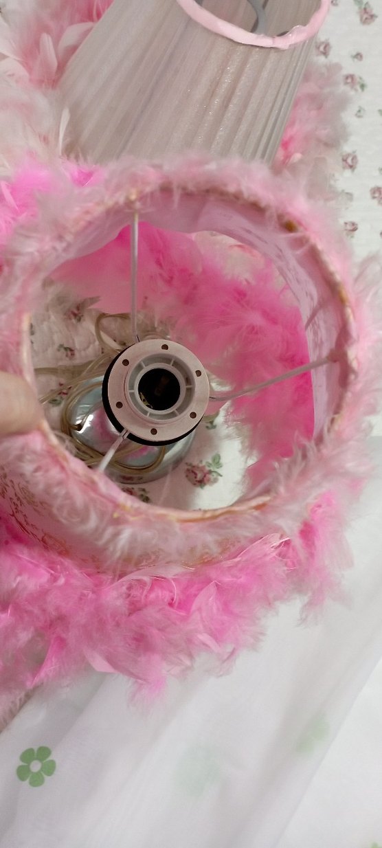 Kız Çocuk Pembe Fırfırlı abajur tül avize - Görsel 4