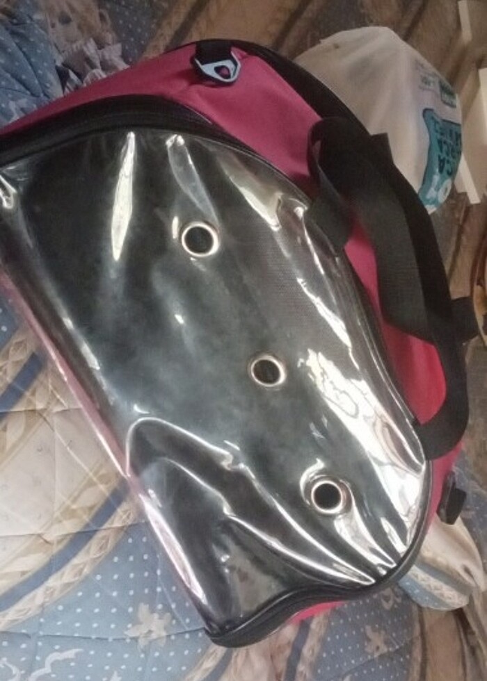 Kedı tasıma çantası kırmızı - Görsel 2