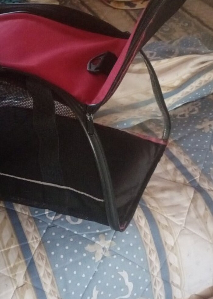 Kedı tasıma çantası kırmızı - Görsel 4
