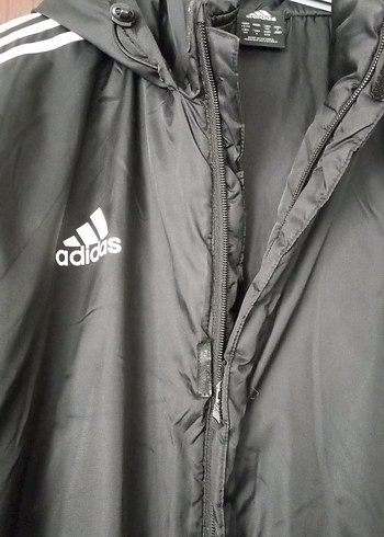 Erkek Siyah Adidas Kapüşonlu kaban - Görsel 6