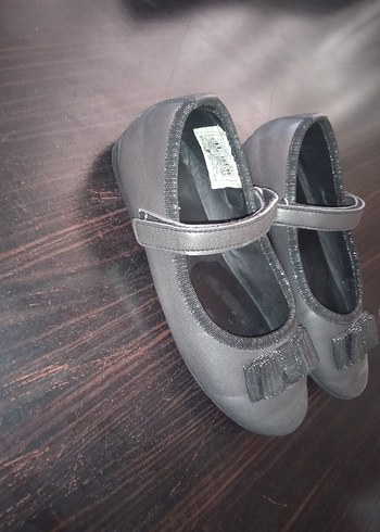 Kız Çocuk Gri Tokalı Balet Ayakkabı - Görsel 2