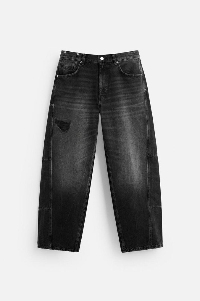 Zara Dikiş DetaylıBaggy Fit Jean Pantolon - Görsel 3