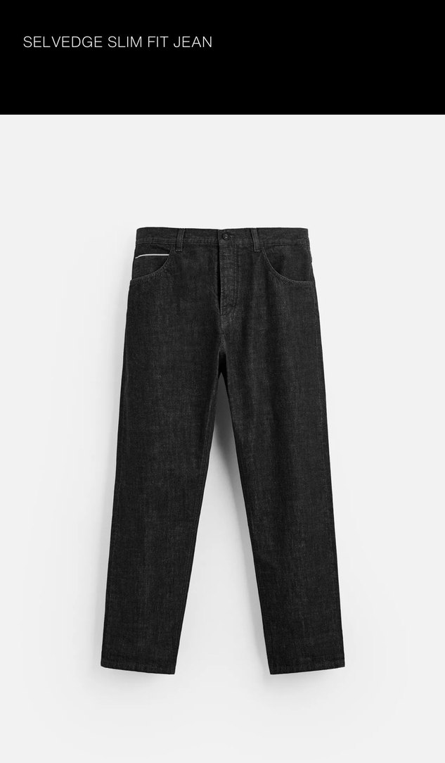 Zara Selvedge Slim Fit Jean Pantolon - Görsel 2