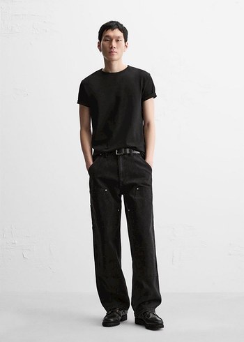 Zara Straight Fit Marangoz Jean Pantolon - Görsel 2