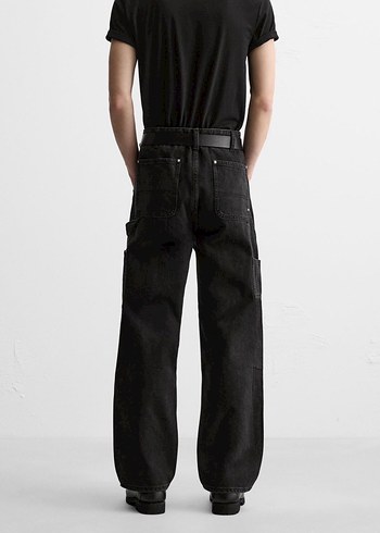 Zara Straight Fit Marangoz Jean Pantolon - Görsel 3