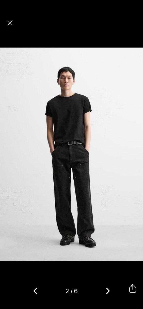 Zara Straight Fit Marangoz Jean Pantolon - Görsel 2
