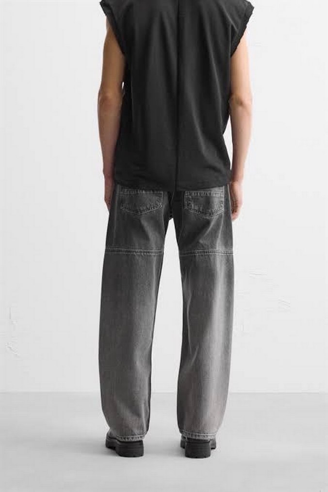 Zara Straight Loose Fit Jean Pantolon - Görsel 2