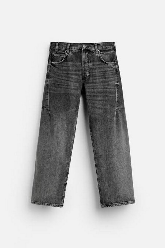 Zara Straight Loose Fit Jean Pantolon - Görsel 3