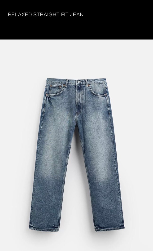 Zara Relaxed Straight Fit Jean Pantolon - Görsel 2