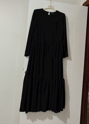 Siyah Uzun Kollu Salaş Gotik Elbise