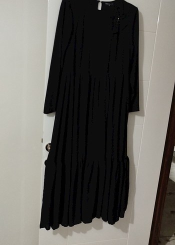44 Beden Siyah Uzun Kollu Salaş Gotik Elbise