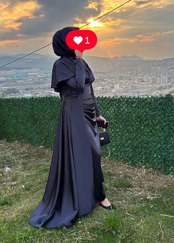 40 Beden lacivert Renk ŞAL DAHİL TESETTÜR ABİYE