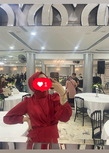 Abiye ŞAL DAHİL KIRMIZI DÜZ KESİM ABİYE