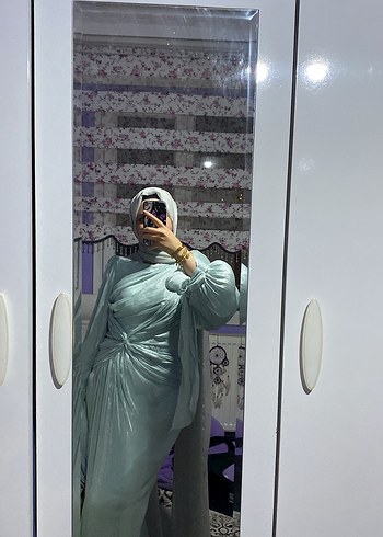 40 Beden ŞAL DAHİL SU YEŞİLİ YENİ MODEL ABİYE