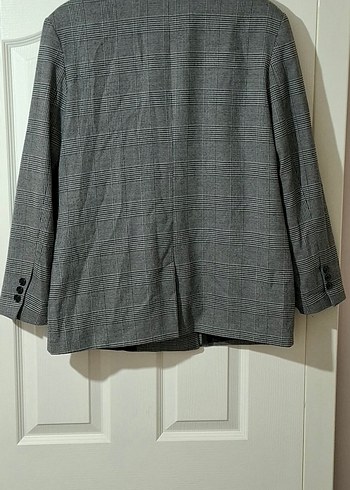 Gri Ekoseli Kadın Blazer Ceket - Görsel 2