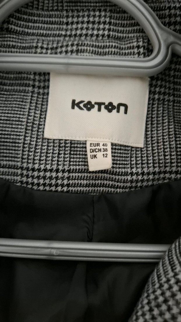 Gri Ekoseli Kadın Blazer Ceket - Görsel 3