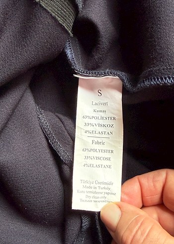 Düğmeli koyulacivert  Midi Rahat Elbise - Görsel 4