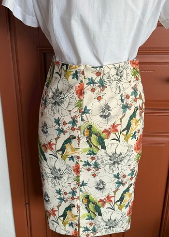 Etek Adil Işık 40beden Renkli Desenli Midi Kalem Etek - Görsel 5