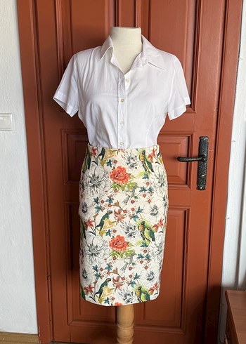 Etek Adil Işık 40beden Renkli Desenli Midi Kalem Etek - Görsel 3