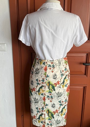 Etek Adil Işık 40beden Renkli Desenli Midi Kalem Etek - Görsel 6