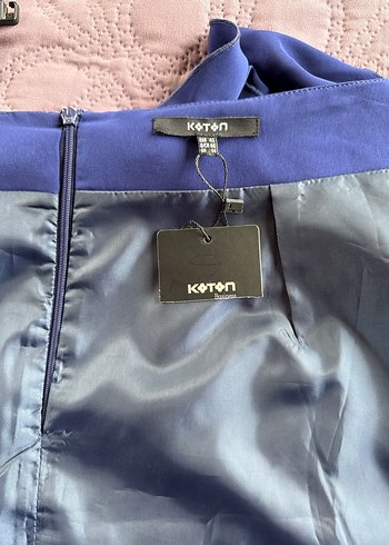 Koton 42beden,etiketli,Drapeli Lacivert Midi Eteği - Görsel 4