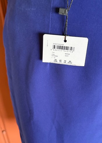 Koton 42beden,etiketli,Drapeli Lacivert Midi Eteği - Görsel 3