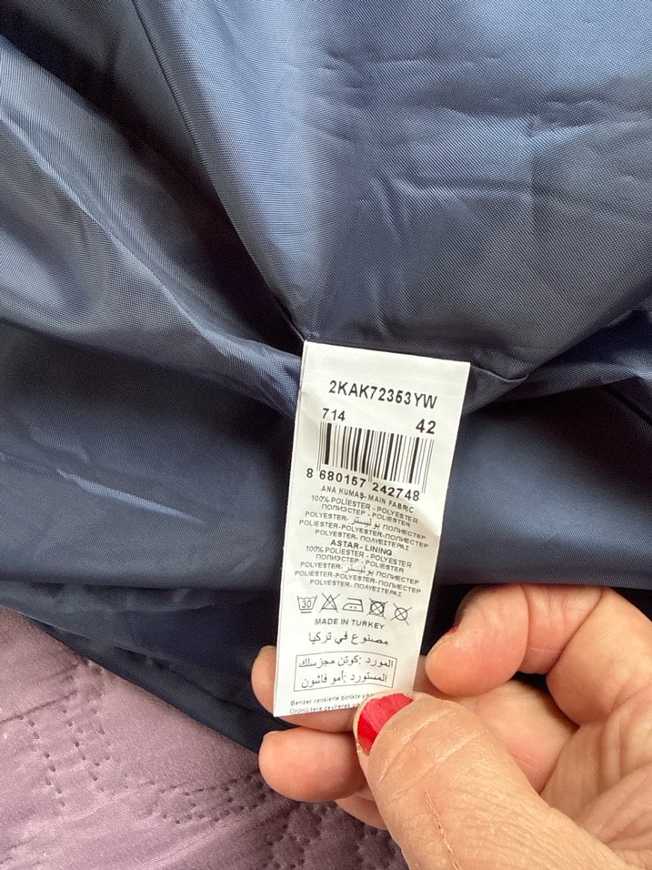 Koton 42beden,etiketli,Drapeli Lacivert Midi Eteği - Görsel 5