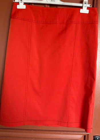 Lowe my body 40beden Kırmızı narçiçeği  Midi Kalem Etek - Görsel 5