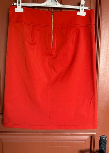 Lowe my body 40beden Kırmızı narçiçeği  Midi Kalem Etek - Görsel 9