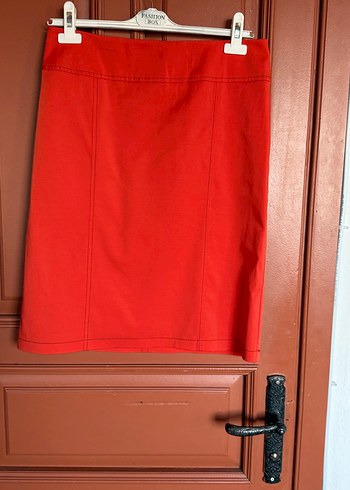 Lowe my body 40beden Kırmızı narçiçeği  Midi Kalem Etek - Görsel 4