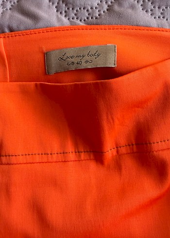 Lowe my body 40beden Kırmızı narçiçeği  Midi Kalem Etek - Görsel 10