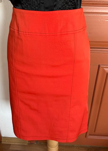 Lowe my body 40beden Kırmızı narçiçeği  Midi Kalem Etek - Görsel 2