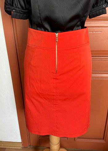 Lowe my body 40beden Kırmızı narçiçeği  Midi Kalem Etek - Görsel 3