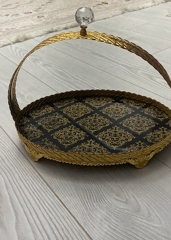Accessorize Altın Renkli Desenli Kulplu Sepet